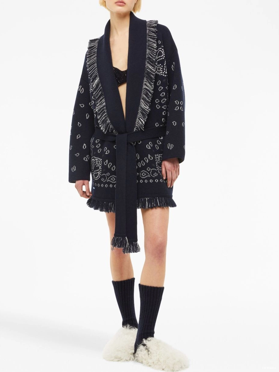 Cheap Bandana jacquard cashmere Alanui cardigan Women 0823